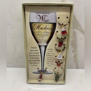 Vintage Boston Warehouse Wine Markers Wine and Cheese Charms Never Used